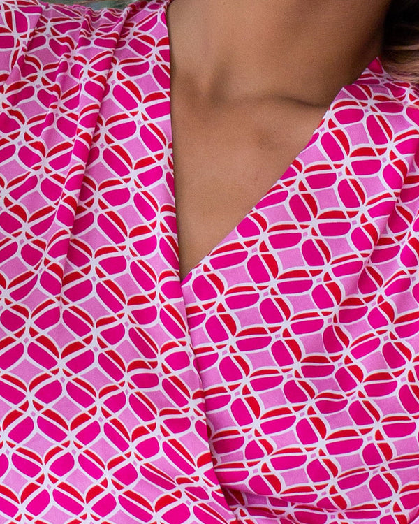 Julia Dress - Bamboo Satin Pink Ribbon
