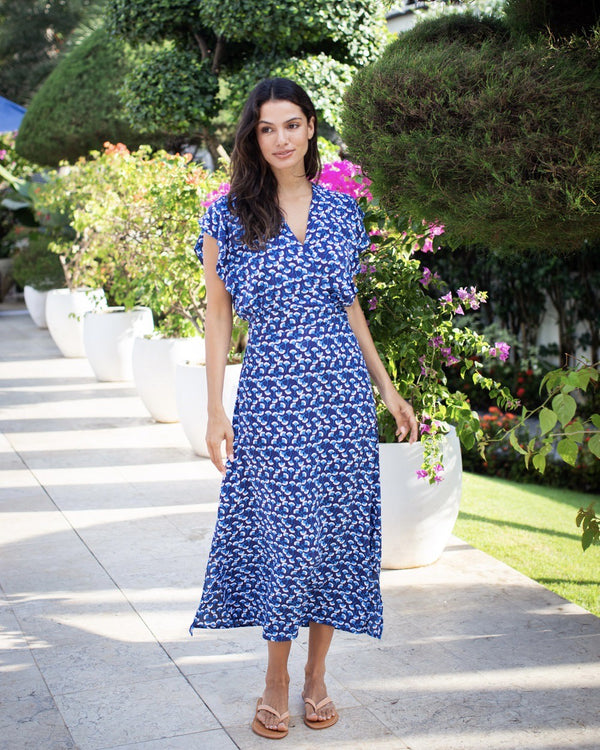Julia Dress - Navy Ginkgo