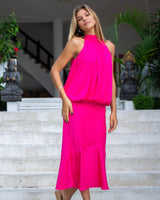 Athena Skirt - Plain Fuschia Bamboo Satin