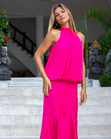 Gemma Top - Plain Fuschia Bamboo Satin