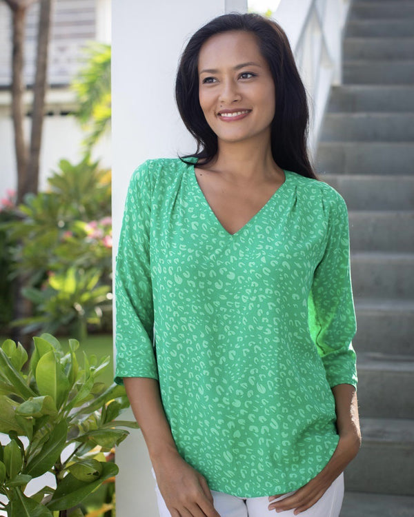 Lizzie Top - Green Petal