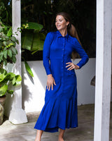 Mariel Dress - Midnight Blue Bamboo Satin