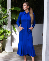 Mariel Dress - Midnight Blue Bamboo Satin