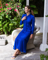 Mariel Dress - Midnight Blue Bamboo Satin