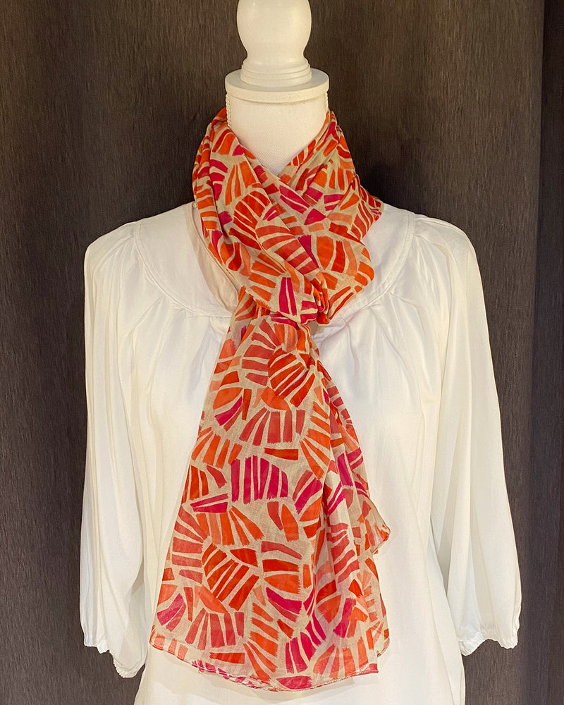 Pink Orange Abstract Scarf