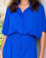 Priya Dress - Cobalt Crinkle