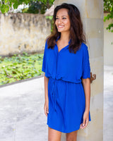 Priya Dress - Cobalt Crinkle