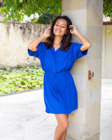Priya Dress - Cobalt Crinkle