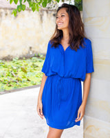 Priya Dress - Cobalt Crinkle