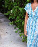 Selena Dress - Sky Blue Stripe Tie Dye