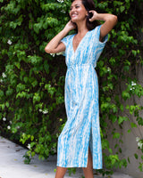 Selena Dress - Sky Blue Stripe Tie Dye