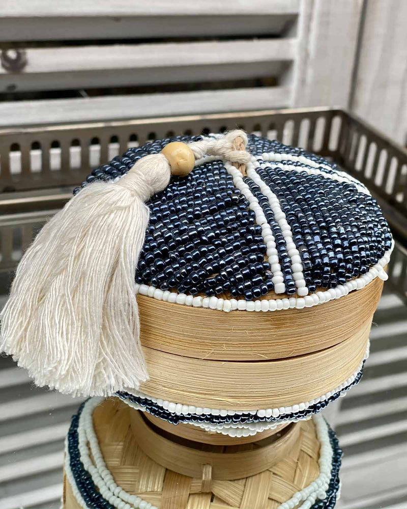 Beaded Bamboo Round 'Box'