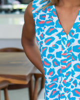 Solo Top - Aqua Coral Leopard