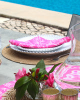 Table Runner - White Bamboo on Pink