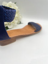 Bahama Sandal - Navy Block Heel
