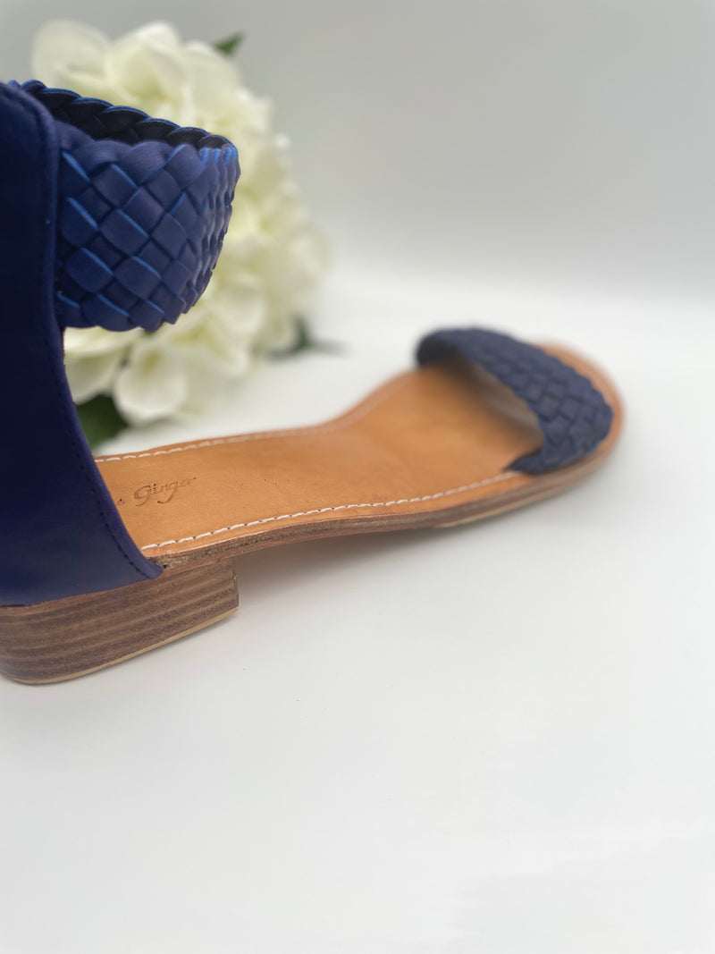 Bahama Sandal - Navy Block Heel