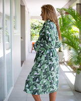 Cassie Long Robe - Green Leaf