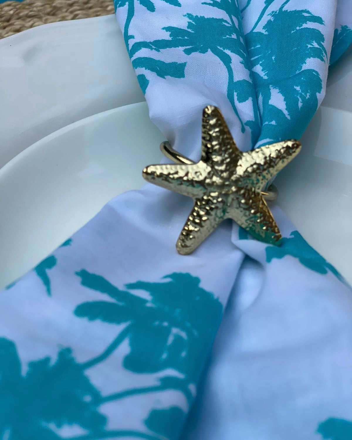 Napkins - Turquoise Palm Tree (Set Of 4)