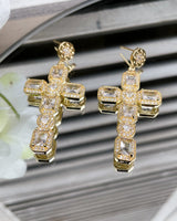 Agatha - Diamante Cross Earrings