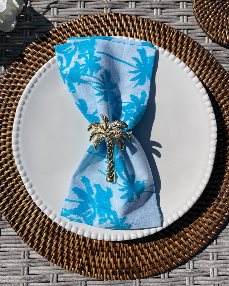 Napkins - Turquoise Palm Tree (Set of 4)