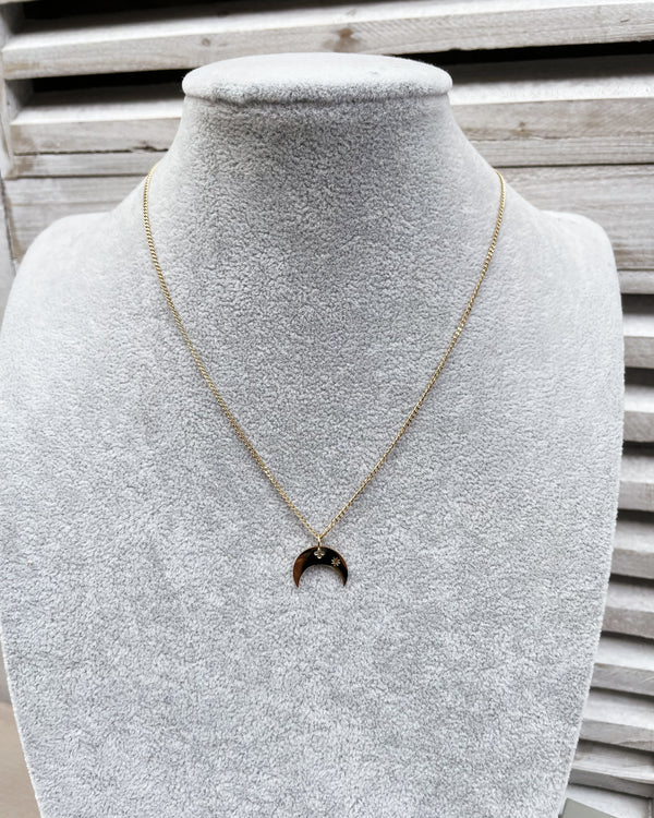 Elise - Crescent Moon Short Necklace