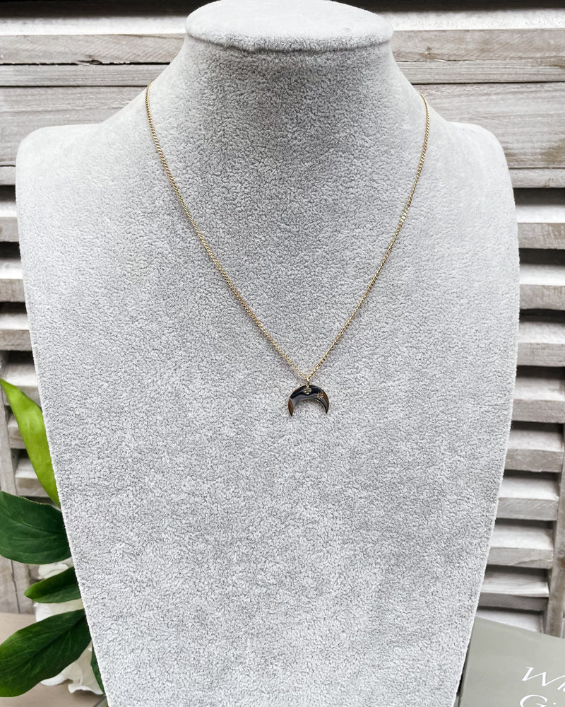 Elise - Crescent Moon Short Necklace