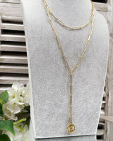 Rosalie - Link Chain Disc Pendant Necklace