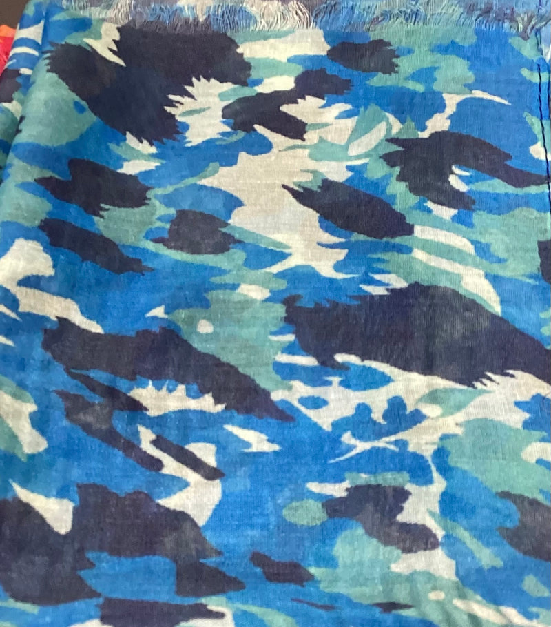 Blue/Green Small Camo Scarf