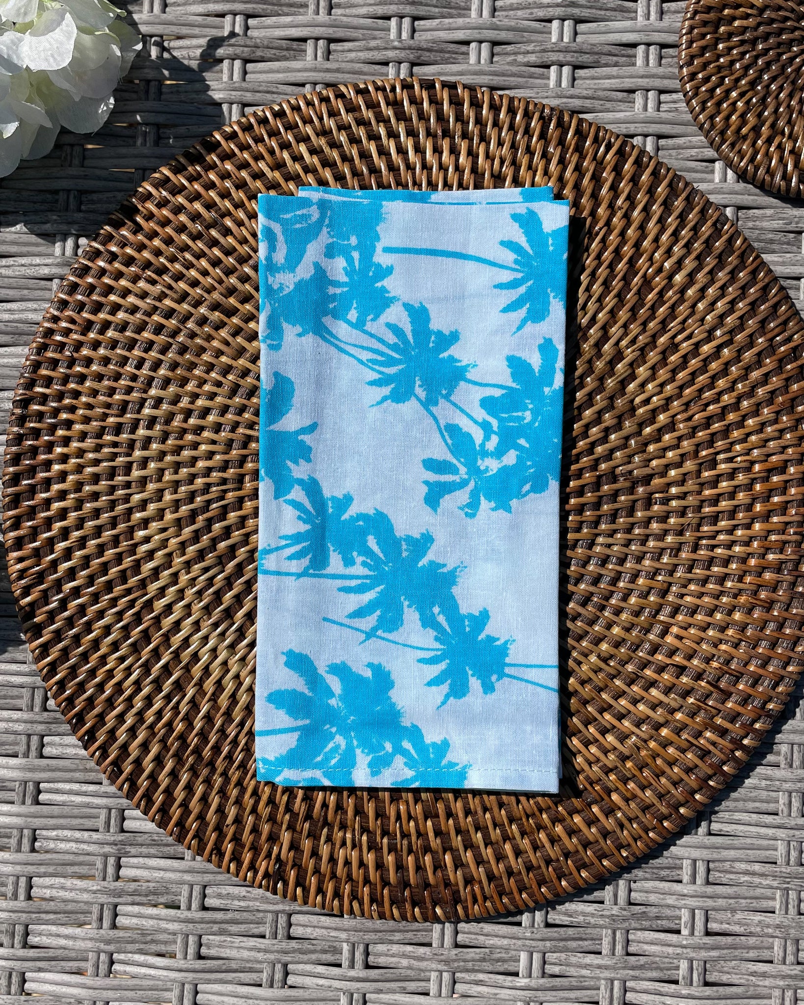 Napkins - Turquoise Palm Tree (Set Of 4)