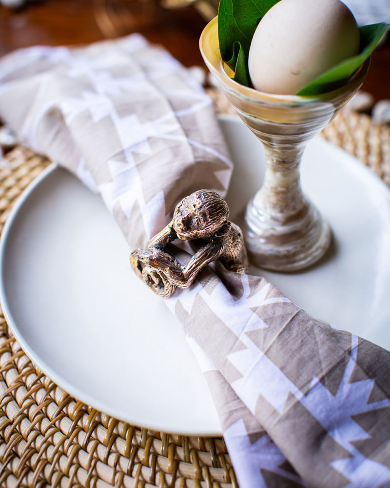 Monkey shop napkin rings